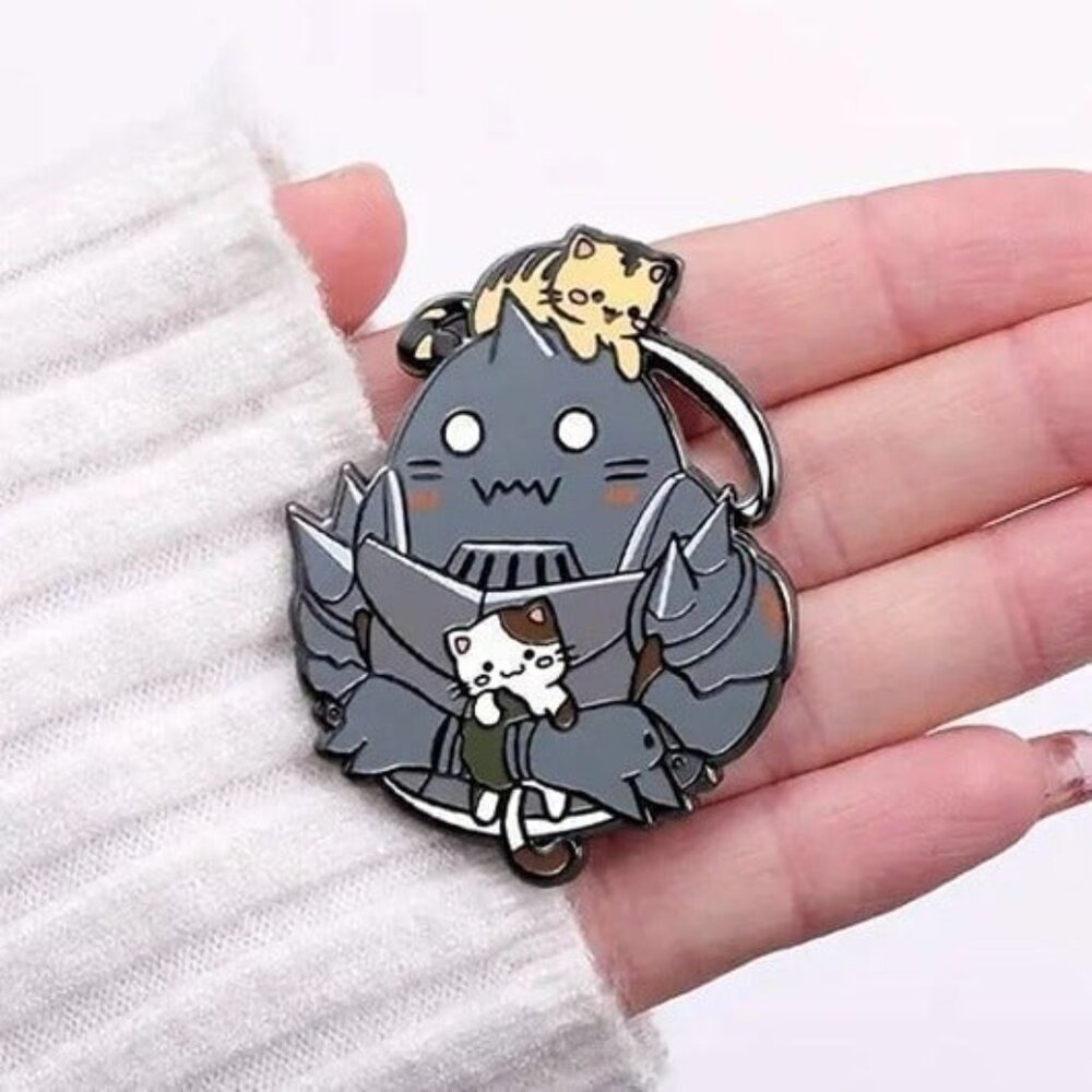Alphonse Elric with Kittens Enamel Pin - Fullmetal Alchemist Collectible - Picture 3 of 6